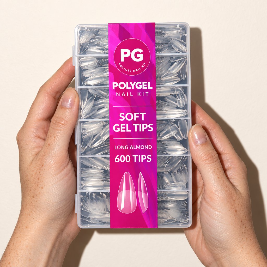 Soft Gel Nail Tips, Long Almond, 600 Count