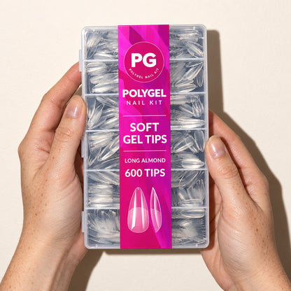 Soft Gel Nail Tips, Long Almond, 600 Count