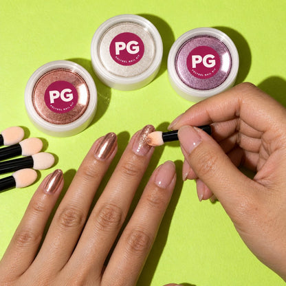 Chrome Nail Powder Set, 6 Colors with Applicators
